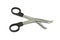 Scissors for cutting fabric with serrated blade