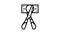 scissors cutting money banknote line icon animation