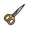 scissors embroidery hobby color icon vector illustration