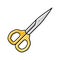 scissors embroidery hobby color icon vector illustration