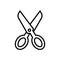 Scissors flat black line icon