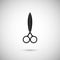 Scissors flat icon. Black web design pictogram. Vector illustration