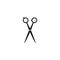 Scissors for hairdressing black silhouette vector icon.