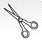 Scissors / hairdressing scissor line art icon for apps or websites