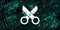 Scissors icon floral emerald green banner background natural design illustration