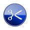 Scissors icon glossy blue.