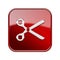 Scissors icon glossy red.