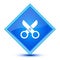 Scissors icon isolated on special blue diamond button illustration