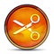 Scissors icon shiny bright orange round button illustration