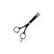 Scissors icon vector illustration. Cut concept with open scissors. Utensil or hairdresser logo symbol