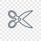 Scissors inverted view concept vector linear icon isolated on tr