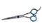 Scissors isolated. Close-up of a new professional scissors for haircuts isolated on a white background. Barbers or hairdresser