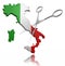 Scissors and Italy (clipping path included)