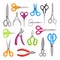 Scissors large set. Universal hairdressers blue kitchen garden scissors for metal nippers cutting, stationery long short