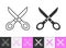 Scissors simple sewing black line vector icon