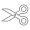 Scissors thin line icon, tools and design, cut