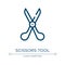 Scissors tool icon. Linear vector illustration from cursors and pointers collection. Outline scissors tool icon vector. Thin line