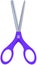 Scissors, tool made of blades and plastic handles. Equipment for creativity, cutting materials