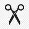 Scissors vector flat icon for barbershop cut