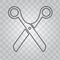 Scissors vector icon for barber shop symbol. Modern line or outline style. Solid and flat color design vector.