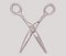 Scissors vintage stylized