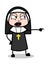 Scolding - Cartoon Nun Lady Vector Illustration