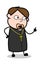 Scolding - Cartoon Priest Religious Vector Illustration