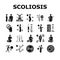 Scoliosis Disease Collection Icons Set Vector