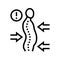scoliosis disease line icon vector illustration