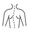 Scoliosis icon. Orthopaedic rehabilitation icon vector. Physical therapy line