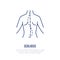 Scoliosis, posture correction icon, orthopedic line logo. Flat medical sign for hospital