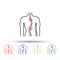 Scoliosis, spine, pain multi color icon. Simple thin line, outline vector of plastic, surgery, epilation icons for ui and ux,