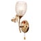 Sconce with white opaque transparent glass shade