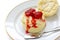 Scone strawberry jam clotted cream