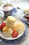 Scones with jam and tea english baked dessert