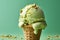 Scoop of delicious pistachio ice cream