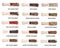 Scoops with various peppercorns with names cutout