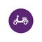 Scooter Bike, Motorcycle and Purple Circle Shape Icon, Vector Illustration Design