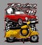 scooter and car racing flag background