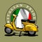 scooter classic and flag of italy