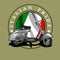 scooter classic and flag of italy