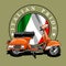 scooter classic and flag of italy