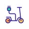 Scooter electricity charging icon vector outline illustration