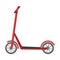 Scooter in a flat style. Vector illustration. Non-fuel, non-polluting urban transport. Object is isolated on a white background.