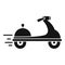 Scooter food delivery icon, simple style
