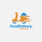 Scooter Food Delivery logo icon vector template
