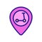 Scooter location gps mark icon vector outline illustration