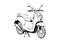 Scooter matic motocycle black and white vector illustratin lineart