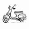 Scooter Outline Coloring Pages: Motor Scooter Illustration Template Ideas