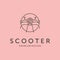 scooter premium line art logo vector symbol illustration design